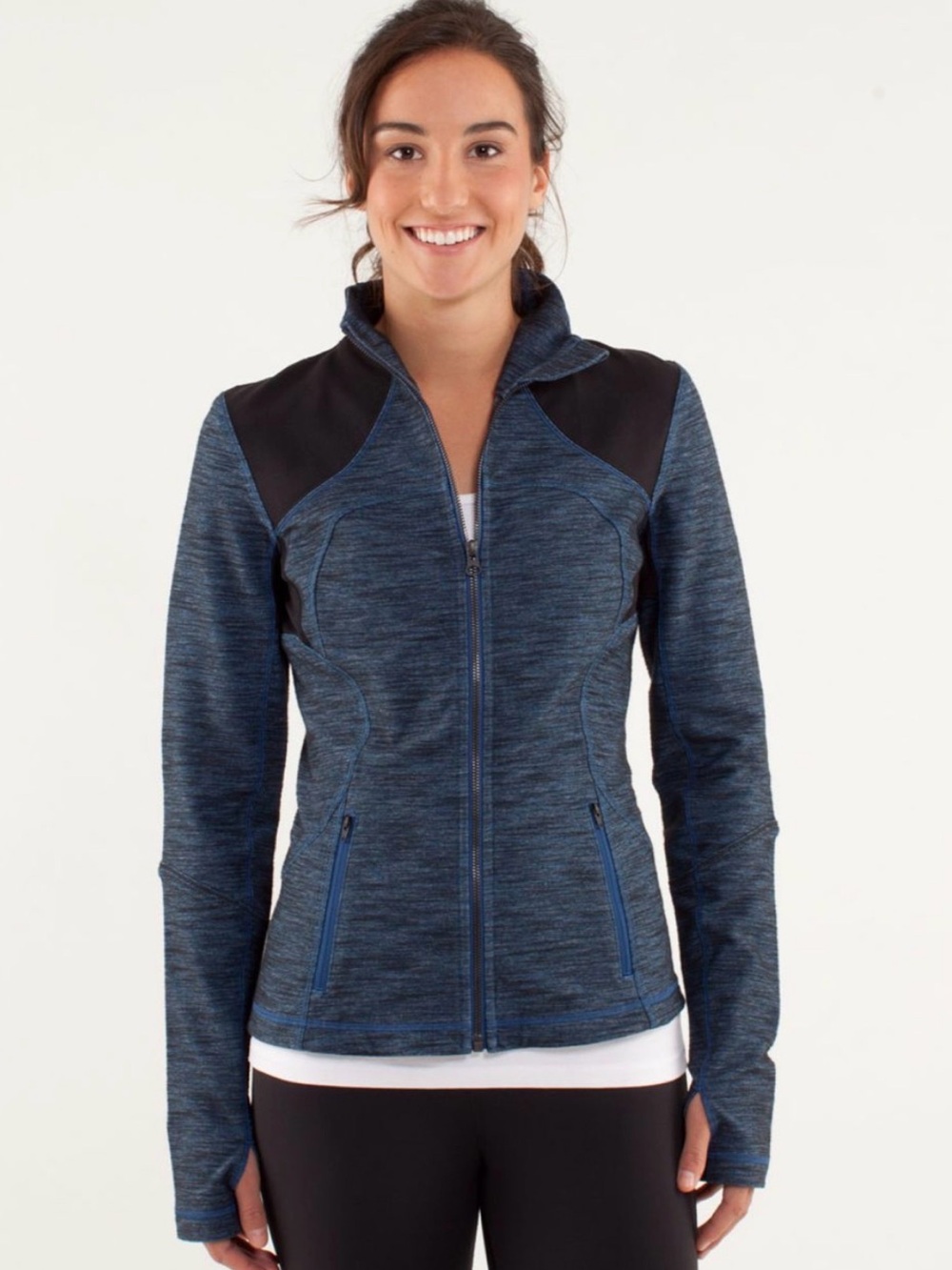 Lululemon Athletica Forme Blue Jacket with Black Trim